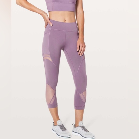 Lululemon Women's Forget The Sweat Crop Smoked Mulberry Size 2 Stretch leggings - Picture 1 of 10